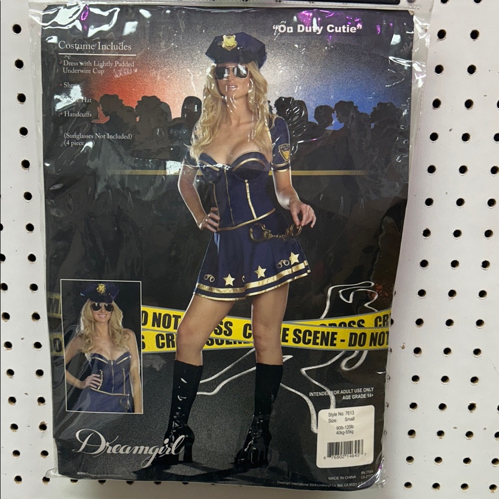 Dreamgirl Navy Police Costume with Gold Accents